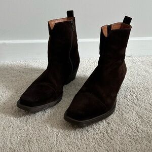 Elegant Women's Brown Suede Ankle Boots